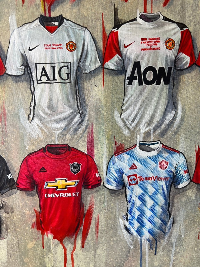 Manchester United FC A2 Signed Limited Edition Prints, close-up detail