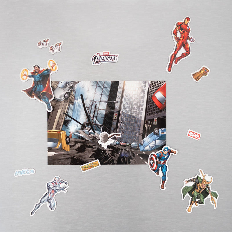Marvel Avengers Die-Cut Magnet Set of 3 Sheets close up detail