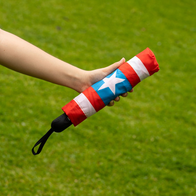 Marvel Captain America Lightweight, Foldable & With Cover Travel Umbrella packaging view