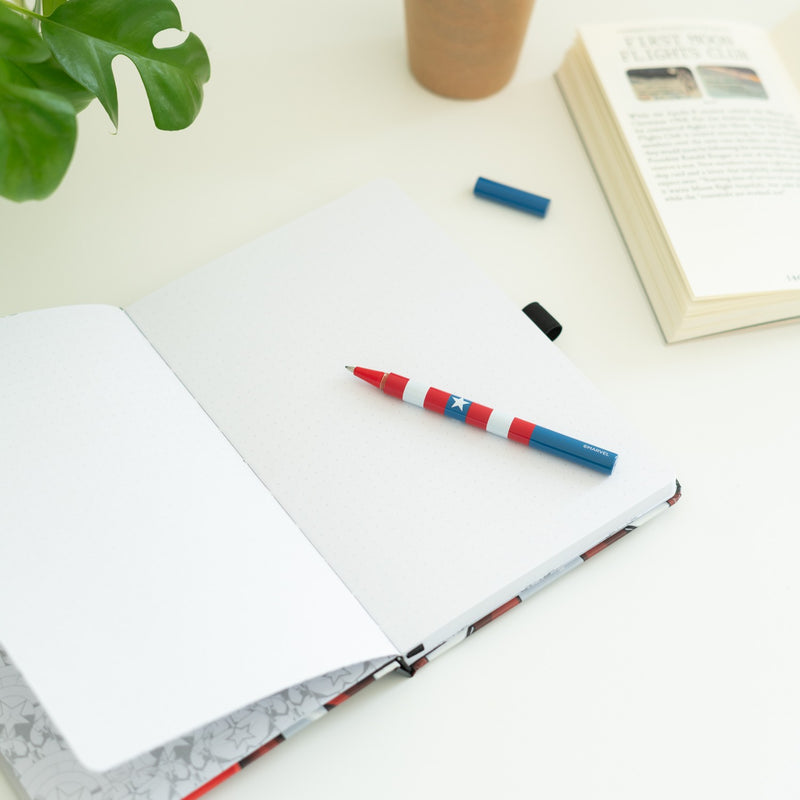 Marvel Captain America Uniform A5 Premium Notebook With Pen design detail