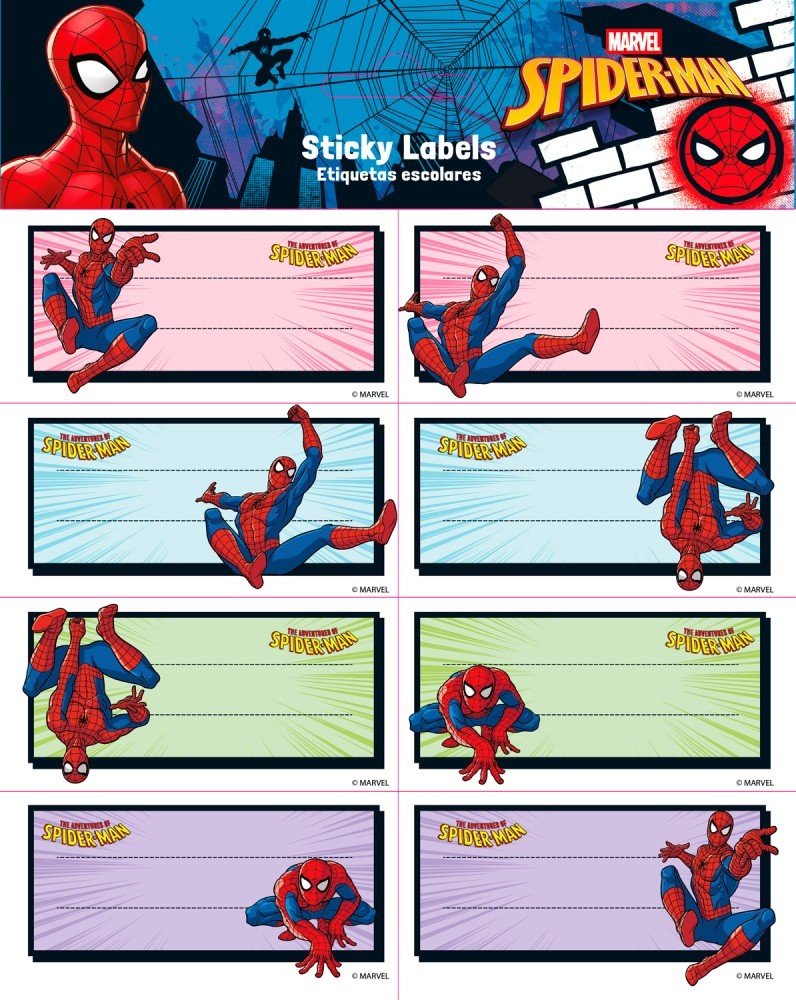 Marvel Spider-Man Self-Adhesive Labels Set of 16