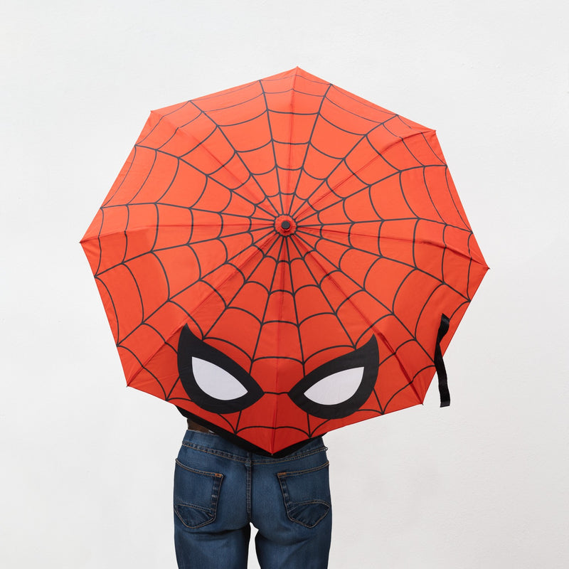 Marvel Spider-Man Lightweight, Foldable Travel Umbrella close up detail