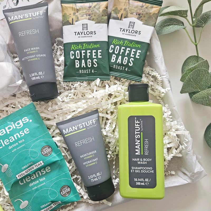MENS PAMPER HAMPER | HAMPERS FOR MEN, side angle