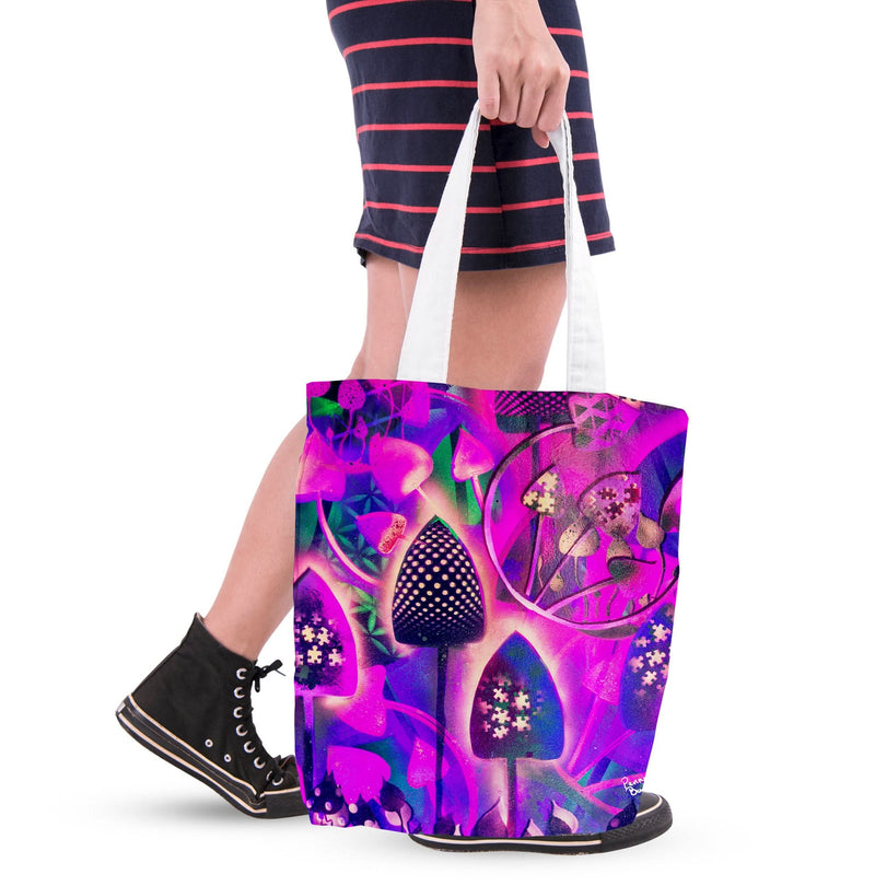 Penny Banger Colourful Mushrooms Tote bag collectible from https://britishmade.gifts/