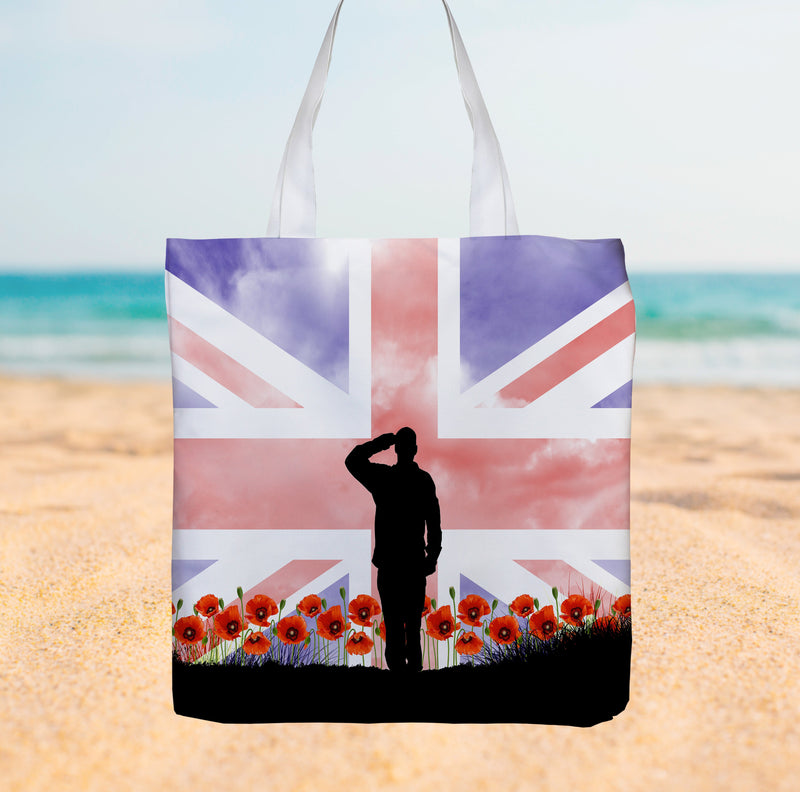 Remembrance Day Poppy Flag - Canvas Tote bag collectible from https://britishmade.gifts/