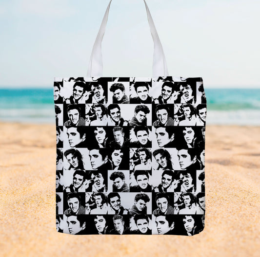 Black & White Elvis Montage - Canvas Tote bag collectible from https://britishmade.gifts/