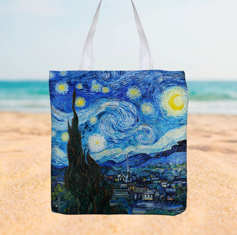 Van Gogh Starry Night Painting - Canvas Tote bag collectible from https://britishmade.gifts/