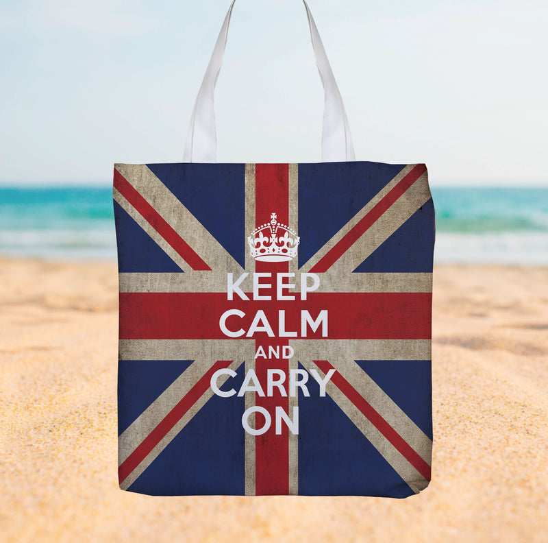 Keep Calm and Carry on - Canvas Tote bag collectible from https://britishmade.gifts/