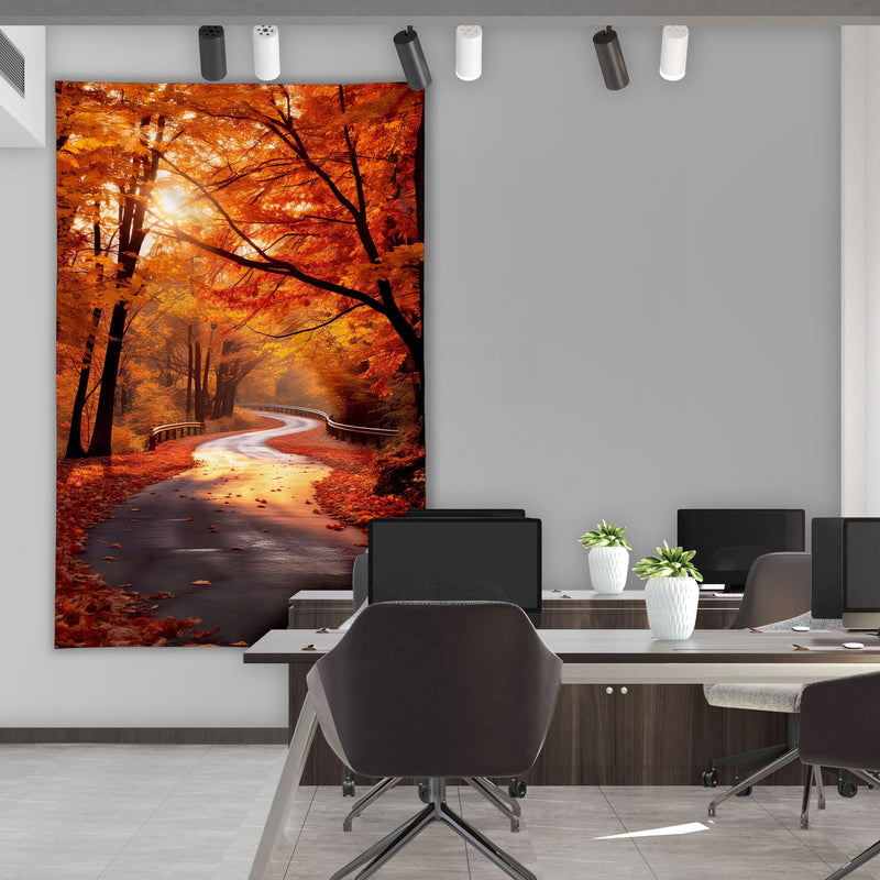 Autumn Path - 6ft x 4ft Scenic Backdrop Banner collectible from https://britishmade.gifts/