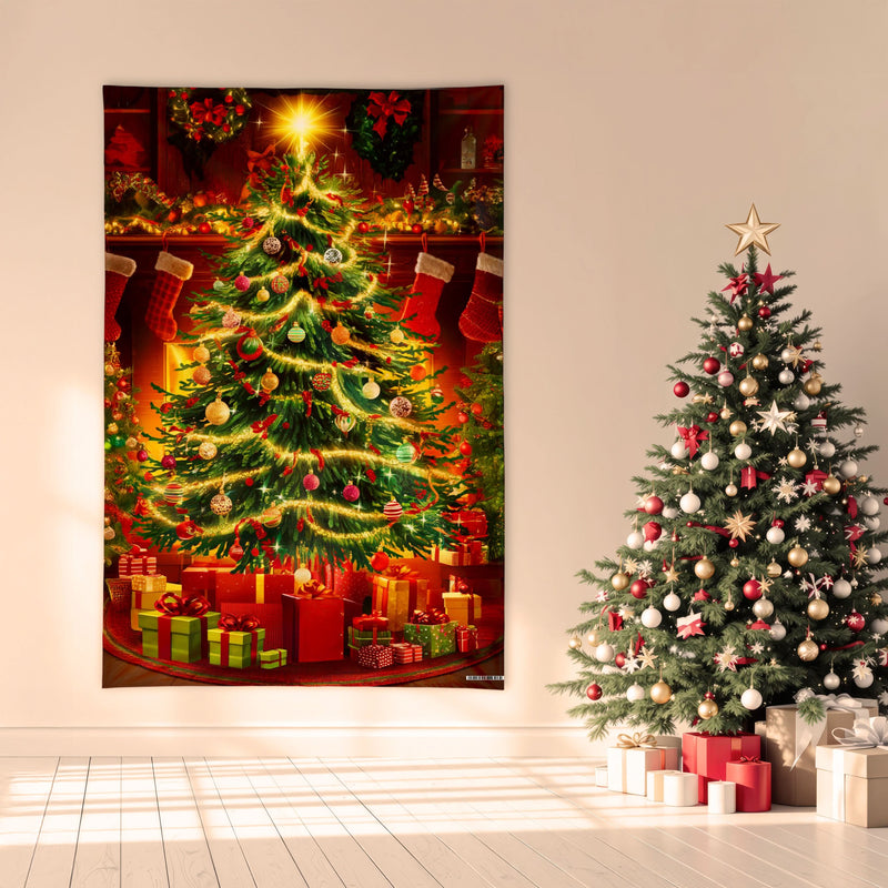 Christmas Tree - 6ft x 4ft Christmas Festive Backdrop Banner collectible from https://britishmade.gifts/
