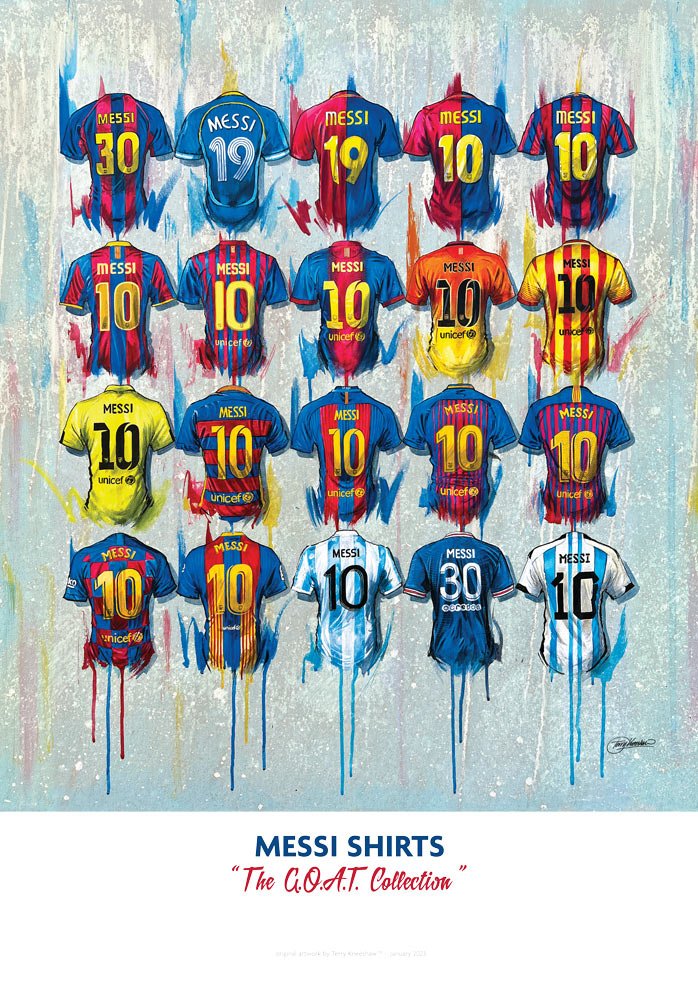 Messi - A Goat Collection A2 Signed Limited Edition Prints collectible from Terry Kneeshaw Art