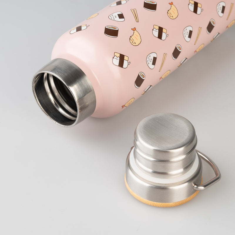 Pusheen Sushi Roll Stainless Steel Bottle 500ml side angle