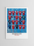 Middlesbrough FC Shirts - A2 Signed Limited Edition Prints, rear view