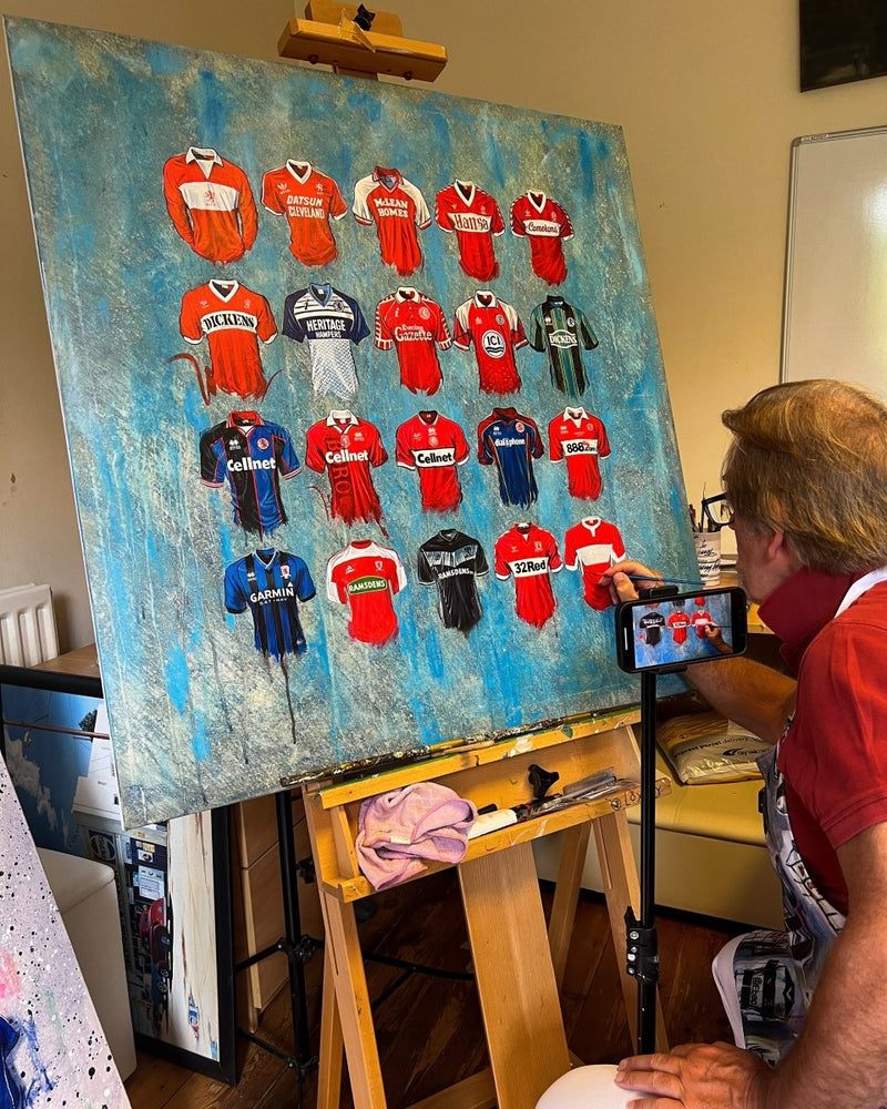 Middlesbrough FC Shirts - A2 Signed Limited Edition Prints, side angle