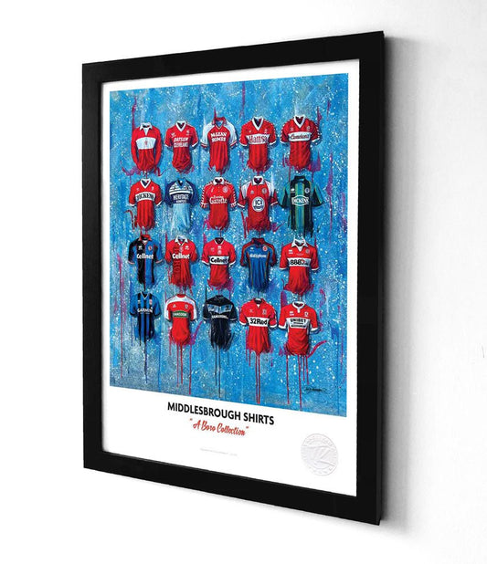 Middlesbrough FC Shirts A3 collectible from Terry Kneeshaw Art