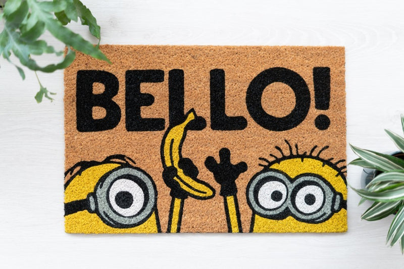 Minions Non-Slip Coconut Fibre Doormat 60 x 40 cm close up detail
