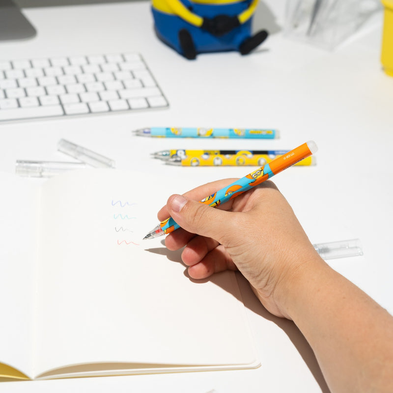 Minions Erasable Pen Set of 4 Colours close up detail