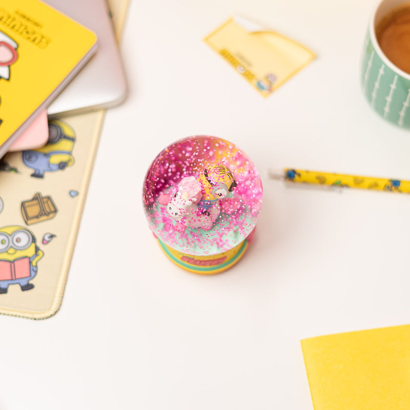 Minions Snow Globe in Hand-Painted Resin and Glass close up detail