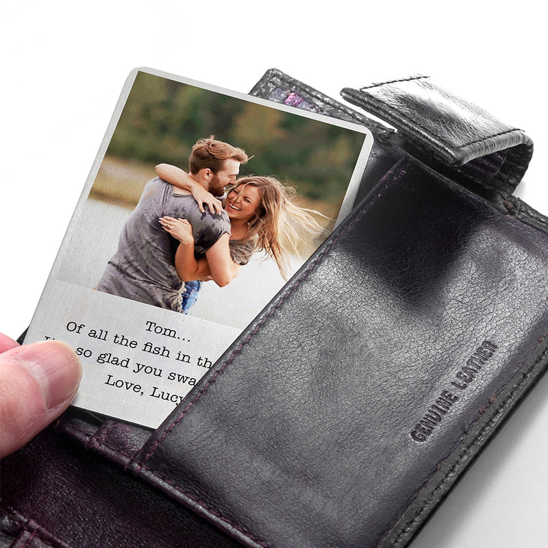 Personalised Moment in Time Metal Wallet Keepsake