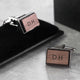 Personalised Monogram Engraved Rectangle Walnut Cufflinks