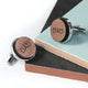 Personalised Monogram Engraved Round Walnut Cufflinks
