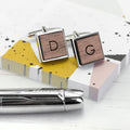 Personalised Monogram Engraved Square Walnut Cufflinks