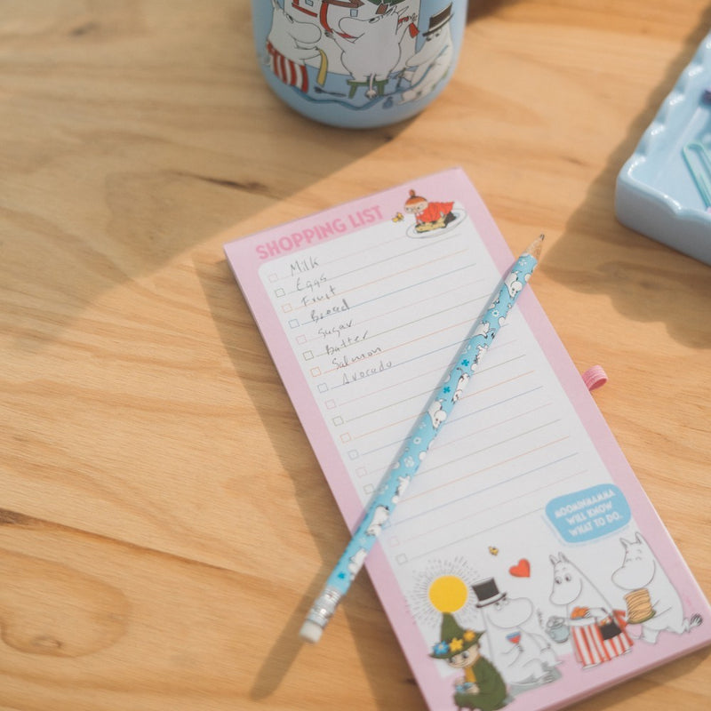 Moomin Magnetic Notes with Pencil design detail