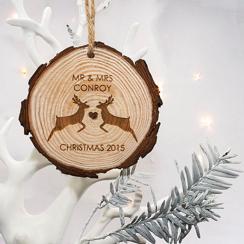 Mr & Mrs Reindeer Hanging Decoration