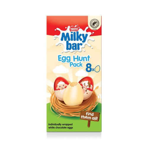 12 x Milkybar White Chocolate Easter Egg Hunt Box - 120GM