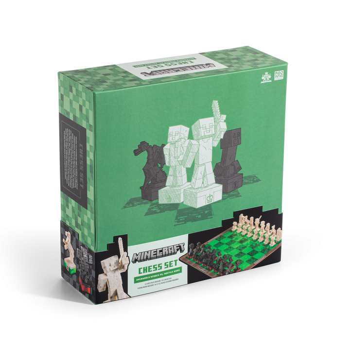 Minecraft Chess Set Overworld Heroes vs. Hostile Mobs