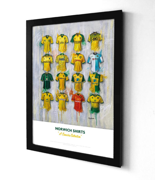 Norwich FC Shirts - A2 Signed Limited Edition Prints, alternate view