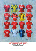 Nottingham Forest FC Shirts - A2 Signed Limited Edition Prints collectible from Terry Kneeshaw Art