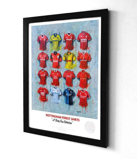 Nottingham Forest FC Shirts A3 collectible from Terry Kneeshaw Art