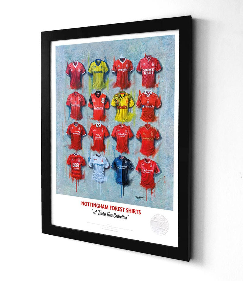 Nottingham Forest FC Shirts A3 collectible from Terry Kneeshaw Art