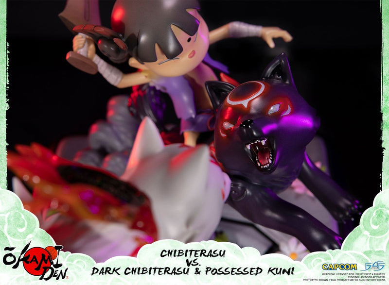 First4Figures Okamiden (Chibiterasu VS Dark Chibiterasu & Possessed Kuni) RESIN Statue Figure - Image 8