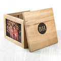 Personalised Oak Photo Keepsake Box with Initials