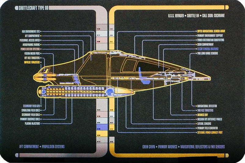 Type-9 Shuttlecraft 74656 Cochrane Shuttlecraft Model Die Cast Ship (Eaglemoss / Star Trek), side angle