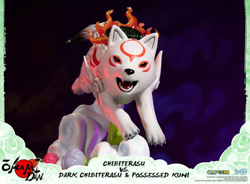 First4Figures Okamiden (Chibiterasu VS Dark Chibiterasu & Possessed Kuni) RESIN Statue Figure - Image 4