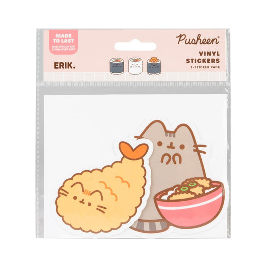 Pack of 2 Pusheen Sushi Roll Vinyl Stickers 2