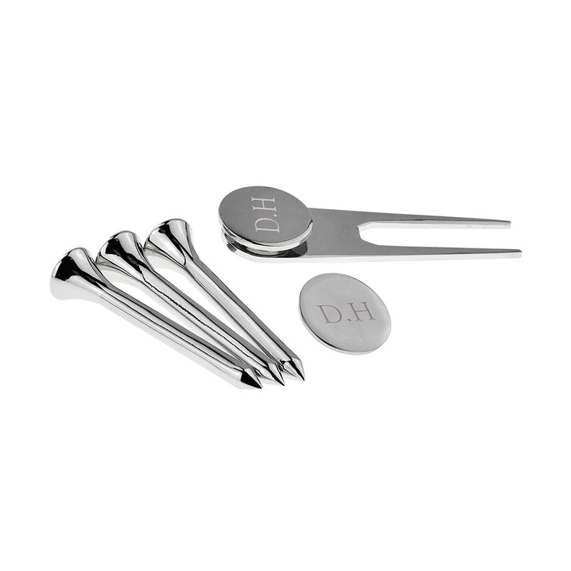 Personalised Silver Plated Golf Tee Gift Set