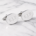 Personalised Silver Plated Oval Cufflinks