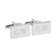 Personalised Silver Plated Rectangle Cufflinks