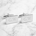 Personalised Silver Plated Rectangle Cufflinks