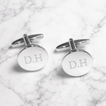 Personalised Silver Plated Round Cufflinks