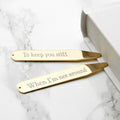 Personalised Gold Plated Secret Message Collar Stiffener