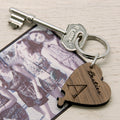 Personalised Besties Lucky Clover Wooden Keyring