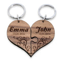 Personalised Couples' Romantic Joining Heart Keyring