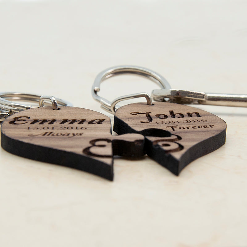 Personalised Always & Forever Couples' Jigsaw Keyring