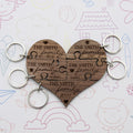 Personalised Our Family Heart Wooden Jigsaw Keyring