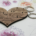 Personalised Our Family Heart Wooden Jigsaw Keyring